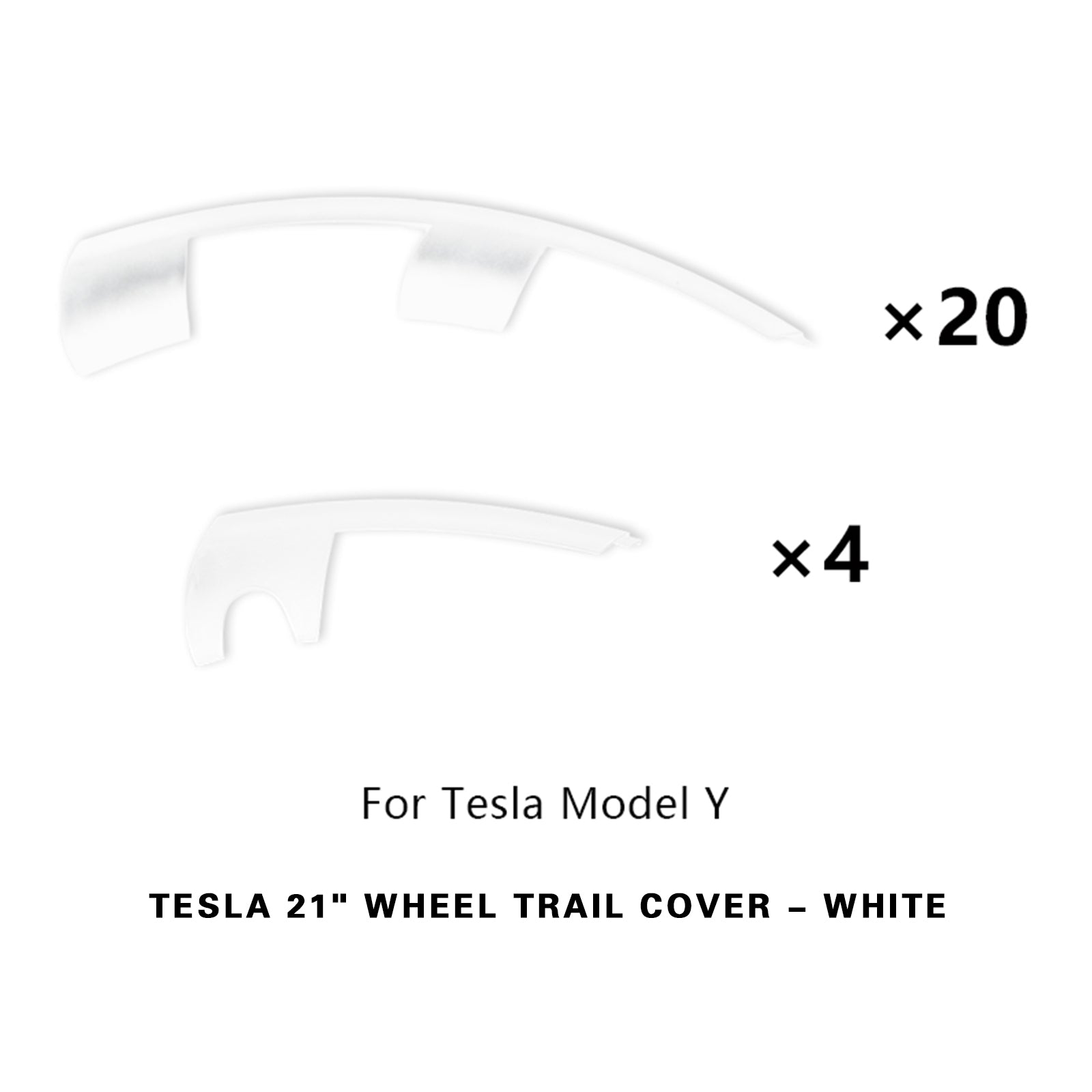 4-piece set of full coverage blade wheel covers suitable for TESLA vehicles, 20/21 inch wheel hub covers, car replacement parts suitable for Tesla Model Y.