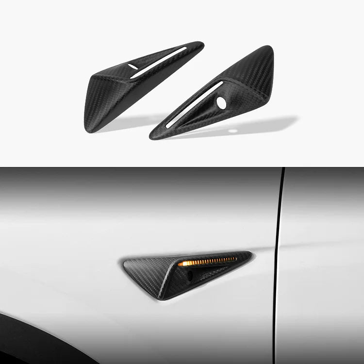 Real Carbon Fiber Side Camera Turn Signal Cover for Model 3/Y