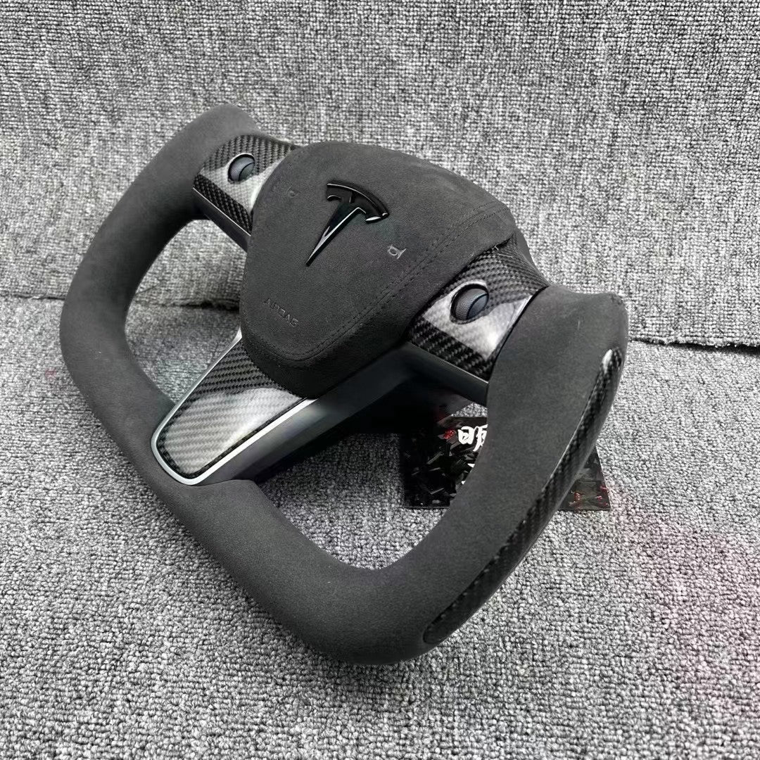 Model 3/Y Yoke Style Carbon Fiber Steering Wheel